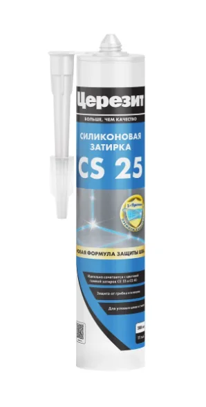 Затирка-герметик силиконовая Церезит CS 25 №07 прозрачный, 280мл